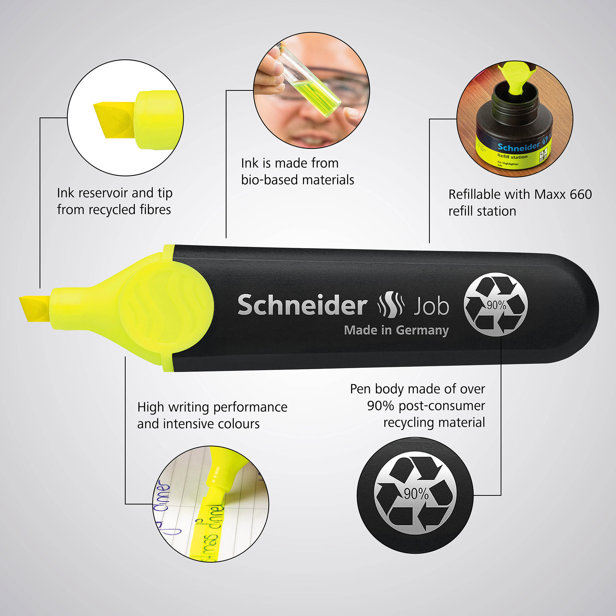 ปากกาไฮไลท์ SCHNEIDER SC-150 JOB สีเหลือง_3